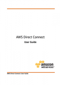 Cloud Connectivity: AWS Direct Connect Cloud Connectivity: AWS Direct Connect
